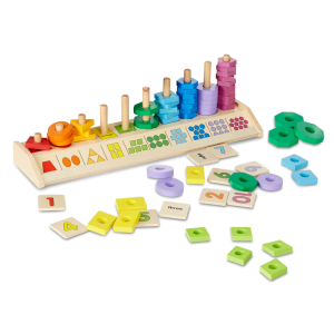 MELISSA & DOUG - WOODEN COUNTING SHAPE STACKER