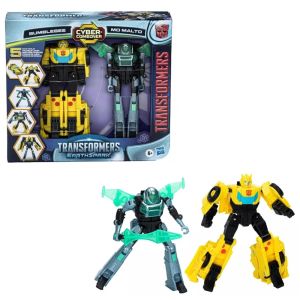 TRANSFORMERS EARTHSPARK CYBER COMBINER BUMBLEBEE AND MO MALTO