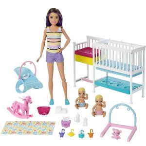 BARBIE SKIPPER BABYSITTER DOLL WITH NURSERY PLAYSET