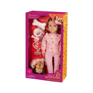 OUR GENERATION CLAUDIA AND CINNAMON WITH PET DOG DOLL
