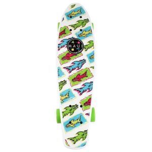MAUI - AGGRO PRINTED PU KICKTAIL SKATEBOARD, 22 INCHES