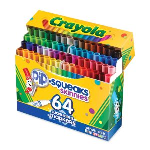 CRAYOLA - PIP-SQUEAKS SKINNIES WASHABLE MARKERS, 64 COUNT